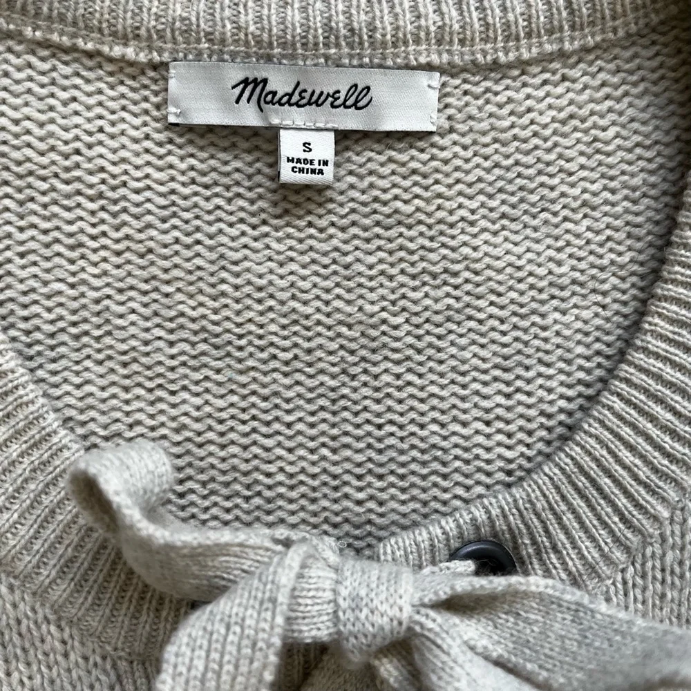 MADEWELL 100% MERINO WOOL Lace-Up Sweater-Dress Size Small Minimalist Chic - Picture 4 of 11
